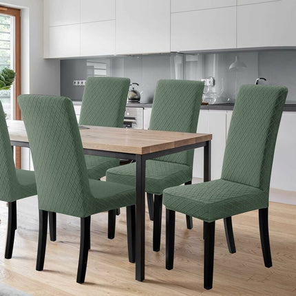 Stretch Dining Chair Covers 4 Pieces Green Washable Removable Universal Chair Covers.