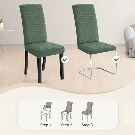 Stretch Dining Chair Covers 4 Pieces Green Washable Removable Universal Chair Covers.