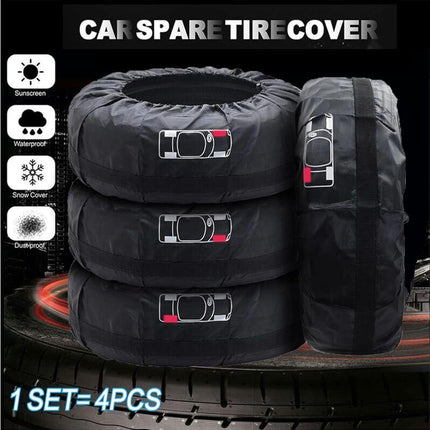 4 pcs Car Tire Covers 19-23\" Waterproof Dustproof Car Wheel Protector (Diameter 80cm).