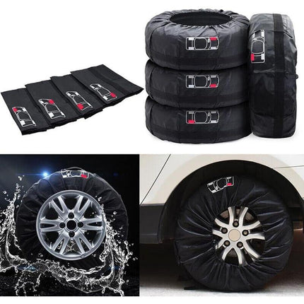 4 pcs Car Tire Covers 19-23\" Waterproof Dustproof Car Wheel Protector (Diameter 80cm).