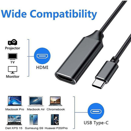 4K HDMI to USB C Adapter with Audio Video Output MacBook iPad Pro Samsung Huawei Compatible with Mate 20 Black.