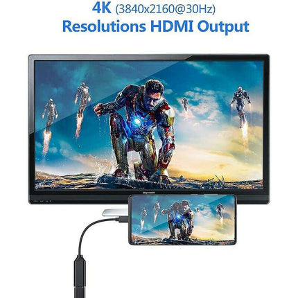 4K HDMI to USB C Adapter with Audio Video Output MacBook iPad Pro Samsung Huawei Compatible with Mate 20 Black.