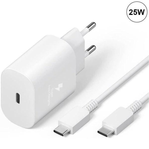 Compatible with Samsung A25 A15 A05 A05s A35 A55 Charger and Cable 25W White Type-C Fast Charging.