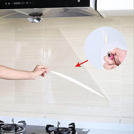 Oil-Resistant Waterproof Vinyl Roll, 45x500cm, Transparent Self-Adhesive Film for Kitchen Wall and Furniture Protection, Decorative Film.