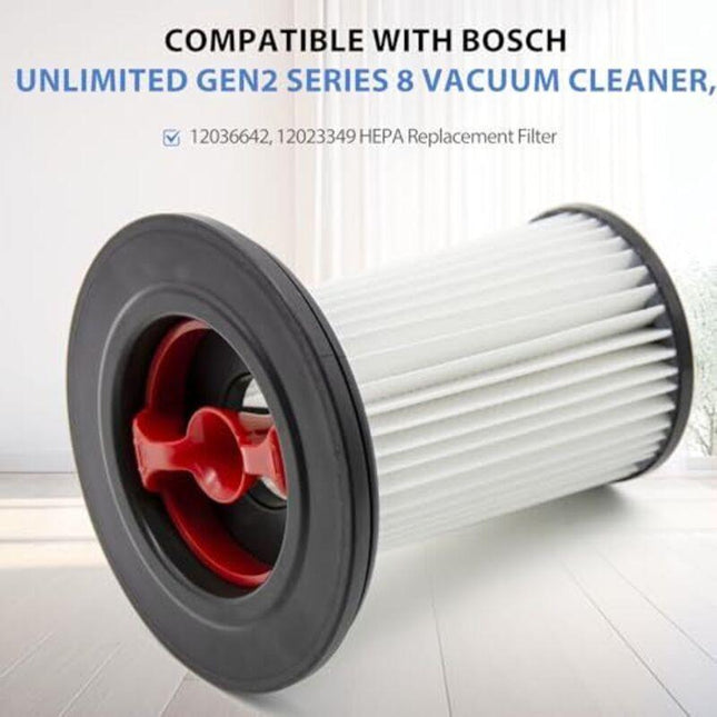 Bosch Unlimited Gen2 Series 8 Vacuum Replacement Filter 2-Pack Compatible with BKS8214W BSS825ALL.