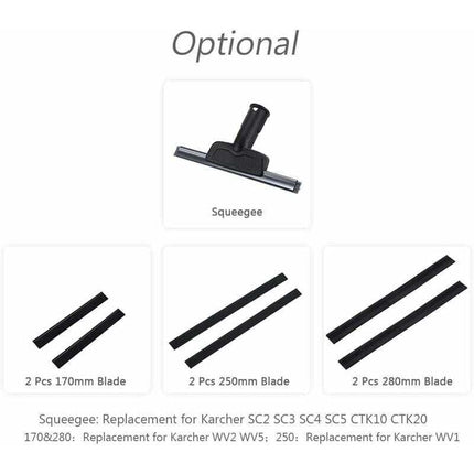 2pcs 280mm Window Washer Replacement Blades Window Cleaning Blade Rubber Scraper Accessories Refill Replacement for Karcher WV2 WV5.