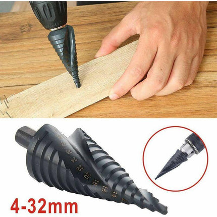 HSS Step Drill Conical Metal Drill Bit 4-32mm for Screwdriver on Steel Wood Plastic.