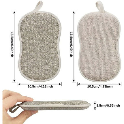 Microfiber Dish Sponges for Non-Stick Pots and Pans, Antibacterial, Reusable and Washable Scouring Pads, 4 Pack.