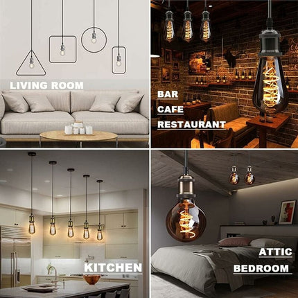 E27 Vintage Lamp Holder Ceramic Socket Adapter 4 Pieces Bronze with Braun Compatible.