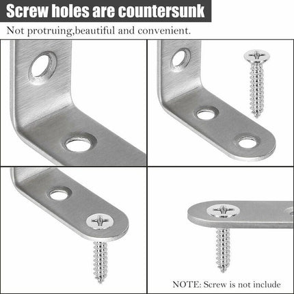 Stainless Steel Corner Brackets 40x40mm 13pcs Furniture Repair Silver Compatible with Furniture Brands.