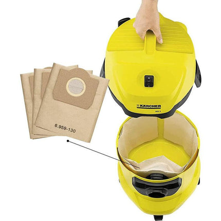 Karcher WD3 WD3P Wet and Dry Vacuum Cleaner Bags 10-Pack 6.959-130.0 A 2201/2204/2504 Replacement Paper Vacuum Bags.