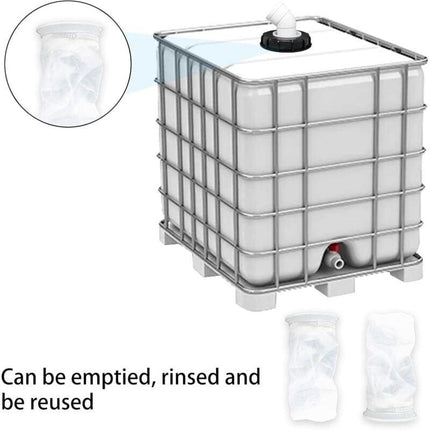 163mm Nylon Rainwater Filter with Lid, 45° Inlet, Washable, Compatible with IBC Water Tank DN 150.