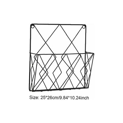 Metal Magazine Rack for Wall - Storage Shelf for Office, Living Room, Bedroom - Compatible with Newspapers, Books and Files.
