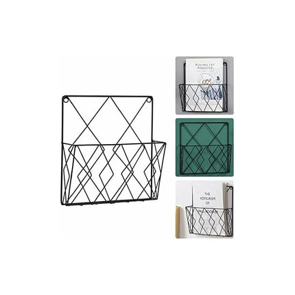 Metal Magazine Rack for Wall - Storage Shelf for Office, Living Room, Bedroom - Compatible with Newspapers, Books and Files.
