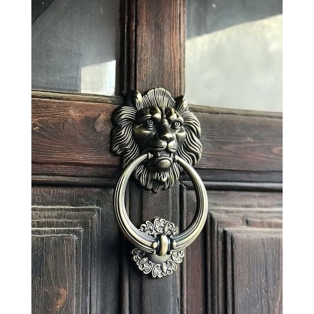 Bronze Lion Head Door Knocker Elegant Classic Home Decor.