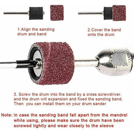 Dremel Sanding Roller Set 531 Pieces Compatible with Dremel Rotary Tools Includes 504 Sanding Rollers 24 Roller Sleeves 2 Self-Locking Chucks Wrench.