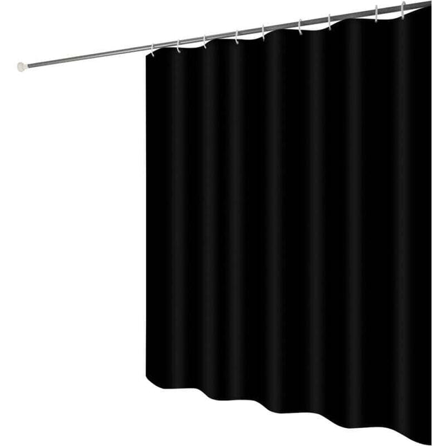 Waterproof Shower Curtain with Hooks - Anti-Mildew Washable Polyester Fabric - Black Bathroom Curtain 100x180cm.