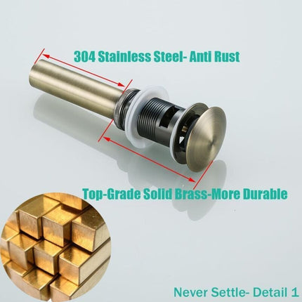 G1 1/4 Click Clack Pop Up Sink Waste Drain with Overflow in Bronzed Brass Universal Basin Siphon Valve.