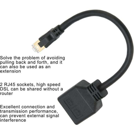 RJ45 Splitter Adapter 1 to 2 Port CAT8 Network Ethernet Splitter for Home Office.