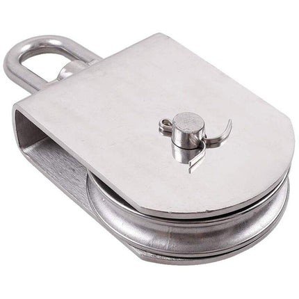 M100 Lifting Single Wheel Block Roller Load Capacity 1000kg, Heavy Duty 304 Stainless Steel Single Wheel Swivel Lifting Rope Wheel Block.