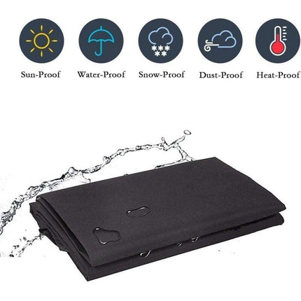 Grill Cover BBQ Protective Tarpaulin Anti-UV Anti-water Anti-moisture with Storage Bag Black (170 x 61 x 117cm).