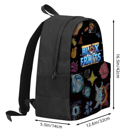 Roblox Blox Fruit Backpack Large Capacity Polyester School Bag for Children.
