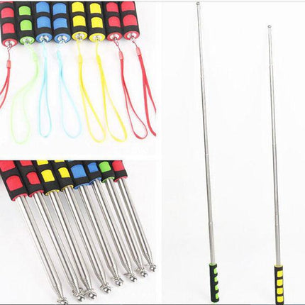 Portable Telescopic Flagpole 2m Extendable Handheld Windsock Random Color.