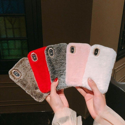 Compatible with Apple iPhone 7 8 SE Case Fluffy Fur Pink Mobile Cover Protective Case.