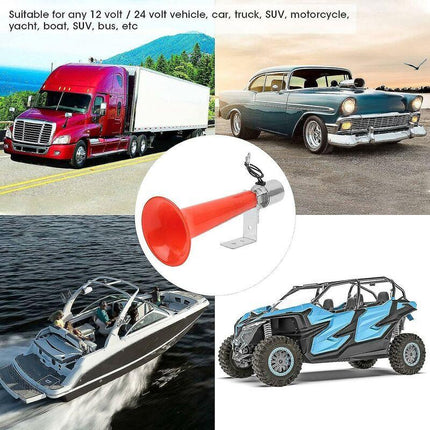 180dB Universal Truck Horn with Turkish Horn Sound 12V 24V Compatible with SUVs Motorcycles Caravans Red.