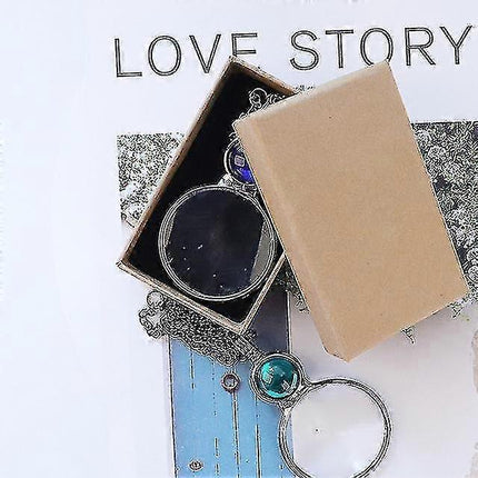 Magnifying Glass Necklace for Reading, Elderly Gift, Book Accessory green.