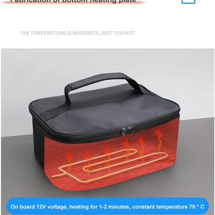12V cooler bag for car, electric picnic bag lunch bag cooler bag foldable cooler bag for carrying picnic food - 29cmx21cmx11cm.