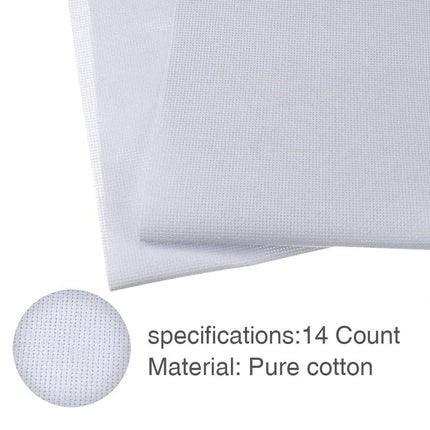 14 Count White Aida Fabric - High Quality Cotton Embroidery Fabric for Frames.