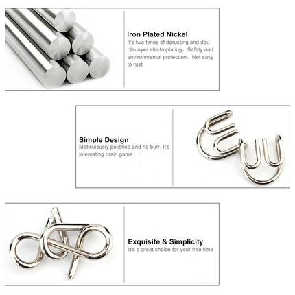 Wire Puzzle Set 20 Pack Metal IQ Brain Training Toys.