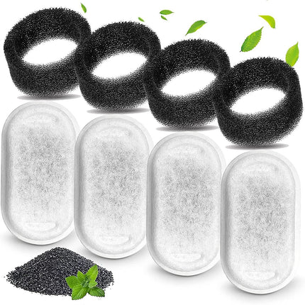 Water Fountain Filter Set of 16 Compatible with Catit Stainless Steel Pet Fountain Includes 8 Replacement Filters and 8 Sponges.