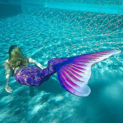 Children's Mermaid Tail for Swimming with Monofin, Purple, Adult Size XL, Compatible with Water Play.