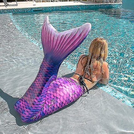 Children's Mermaid Tail for Swimming with Monofin, Purple, Adult Size XL, Compatible with Water Play.