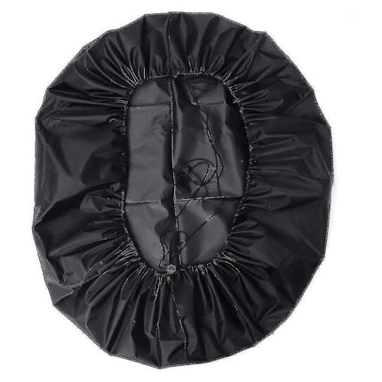 Outdoor Round Fire Pit Cover 112cm Waterproof Black Compatible with Patio.