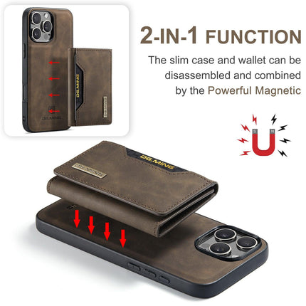 Magnetic iPhone 16 Pro Case with Card Pocket Compatible with iPhone 16 Pro Coffee Color.