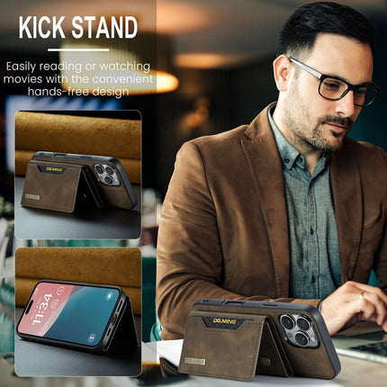 Magnetic iPhone 16 Pro Case with Card Pocket Compatible with iPhone 16 Pro Coffee Color.