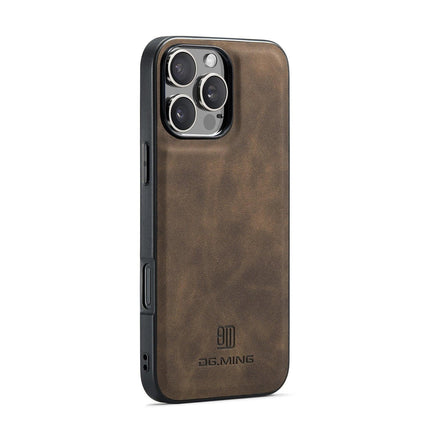 Magnetic iPhone 16 Pro Case with Card Pocket Compatible with iPhone 16 Pro Coffee Color.