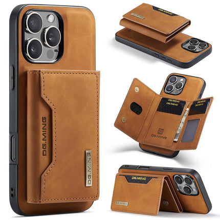 Magnetic iPhone 16 Pro Case with Card Pocket Compatible with iPhone 16 Pro Coffee Color.