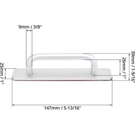 2pcs Self-Adhesive Aluminum Alloy Door Handle Push-Pull Sliding Door Handle Without Drilling for Gate Cabinet Toilet, 150 x 25mm.