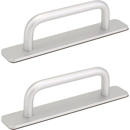 2pcs Self-Adhesive Aluminum Alloy Door Handle Push-Pull Sliding Door Handle Without Drilling for Gate Cabinet Toilet, 150 x 25mm.