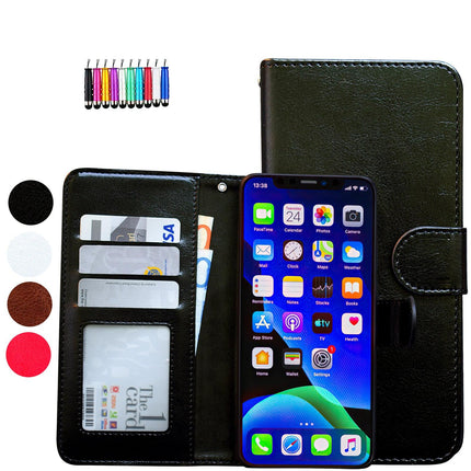 iPhone 12 Leather Case Protection Black Compatible with iPhone 12.