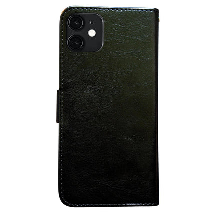 iPhone 12 Leather Case Protection Black Compatible with iPhone 12.