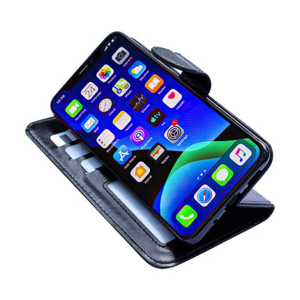 iPhone 12 Leather Case Protection Black Compatible with iPhone 12.