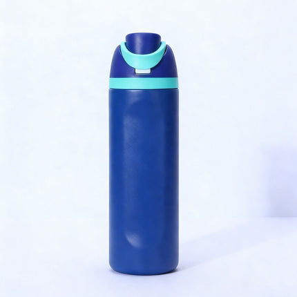 Insulated Stainless Steel Water Bottle with Straw,blue & 24 oz, BPA-Free, for Travel, Sports, Outdoors.