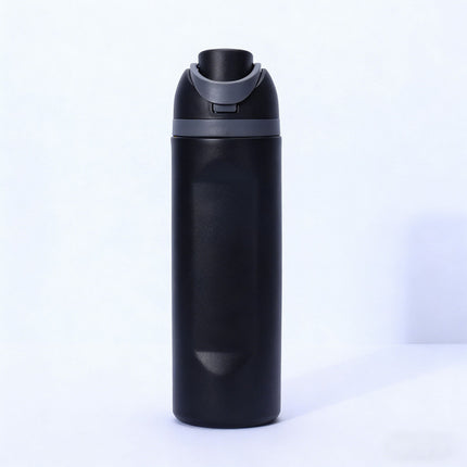 Insulated Stainless Steel Water Bottle with Straw,black & 24 oz, BPA-Free, for Travel, Sports, Outdoors.