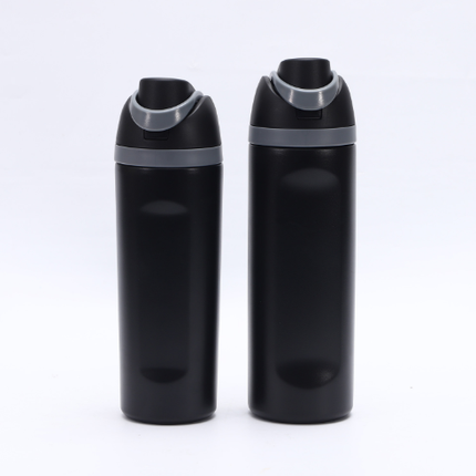 Insulated Stainless Steel Water Bottle with Straw,black & 24 oz, BPA-Free, for Travel, Sports, Outdoors.
