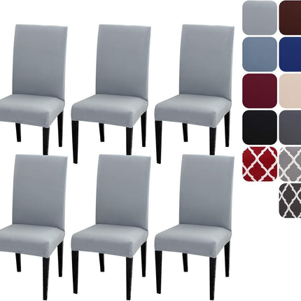 Stretch Removable Washable Chair Covers Set of 4 or 6, Wine Red Hotel Chair Slipcovers Decorations Seat Covers 6pcs.